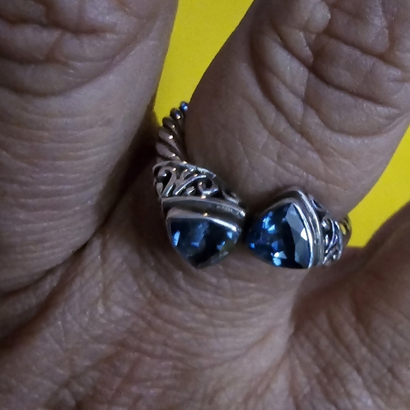 Gorgeous and Unique London Blue Topaz Ring Set in 925 Sterling Silver/ Size 8 - Picture 16 of 16